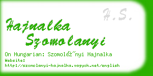 hajnalka szomolanyi business card